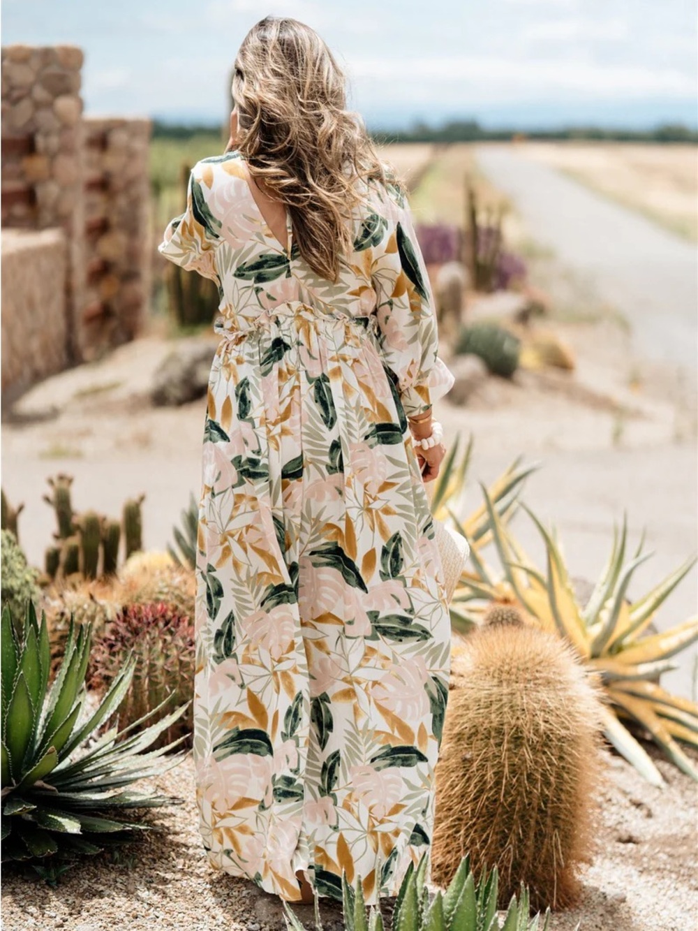 Boho Desert Flower Maxi Dress - Picture 2 of 8